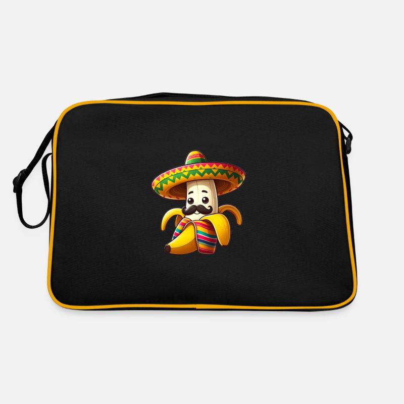 Cinco de Mayo Banane mit Schnurrbart Retro Tasche