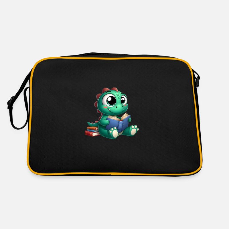 Dino reads a book Retro Bag