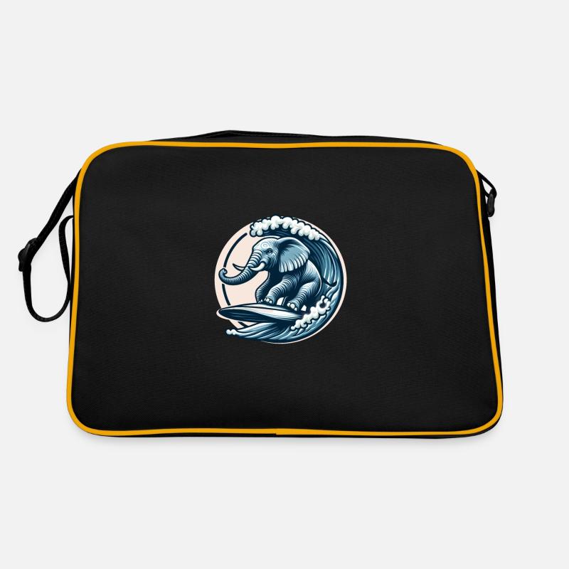 Surfender Elefant Retro Tasche