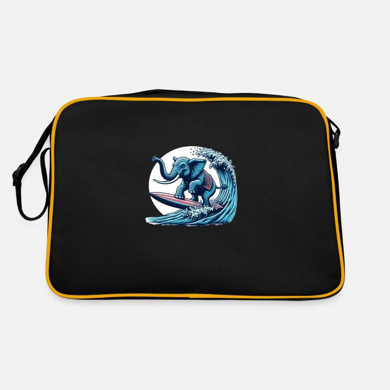 Surfender Elefant Retro Tasche