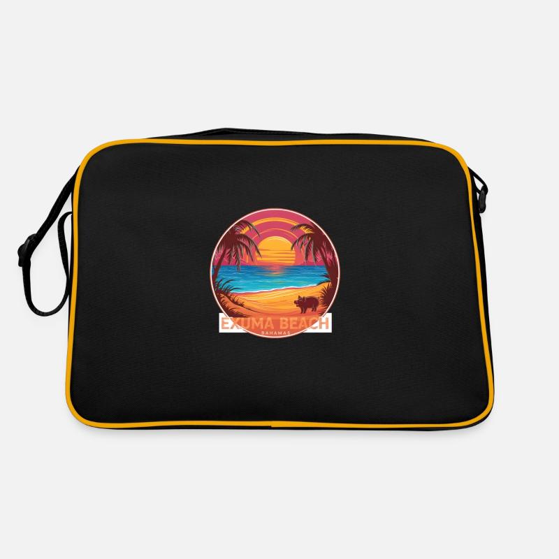 Cochon au coucher de soleil Exuma Bahamas Sac Retro