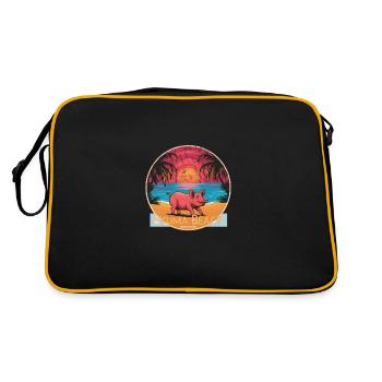 Pig in the Exuma Bahamas sunset - Retro Bag - black/gold - Back