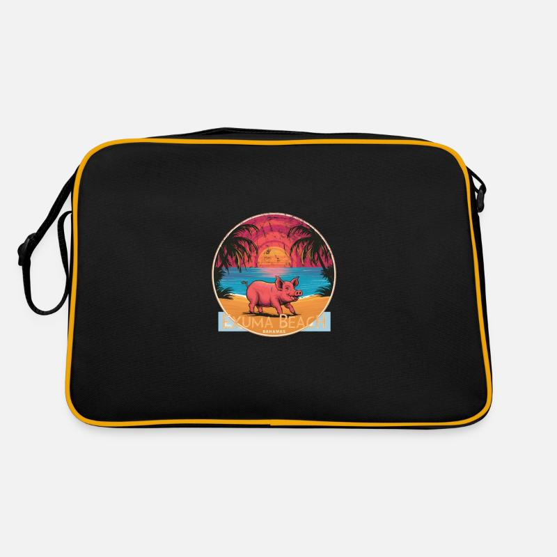 Cochon au coucher de soleil Exuma Bahamas Sac Retro