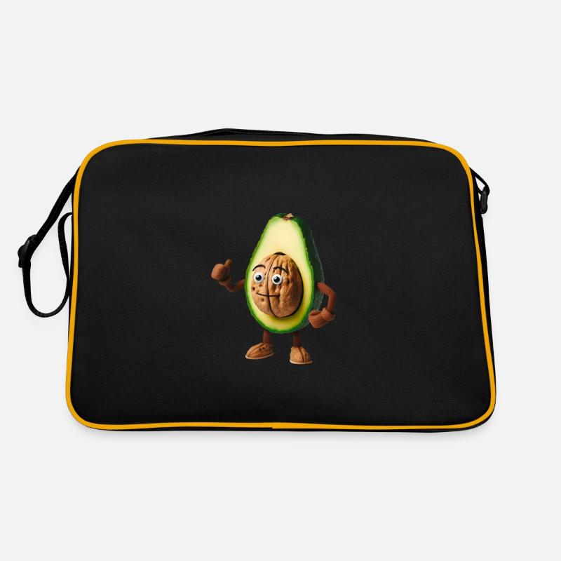 Niedliche Avocado mit Walnusskern! Retro Tasche