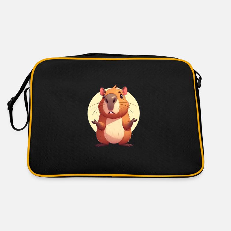 Verwirrte Capybara Retro Tasche