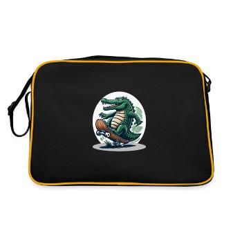 Crocodile de skateboard - Sac Retro - noir/or - Dos