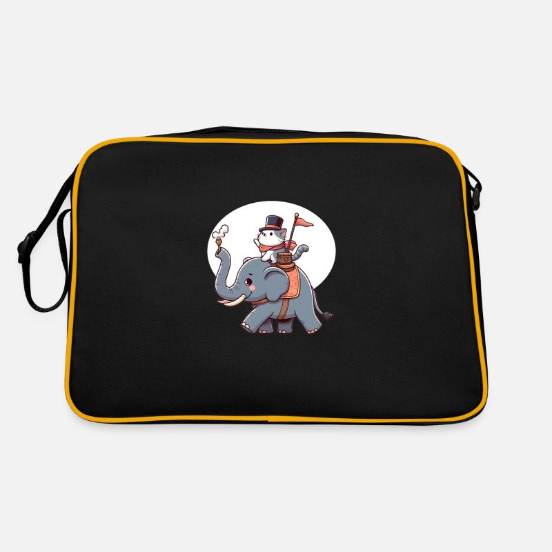 Le chat monte à dos d’éléphant Sac Retro