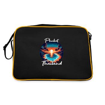 Sunset in Phuket - Retro Bag - black/gold - Back