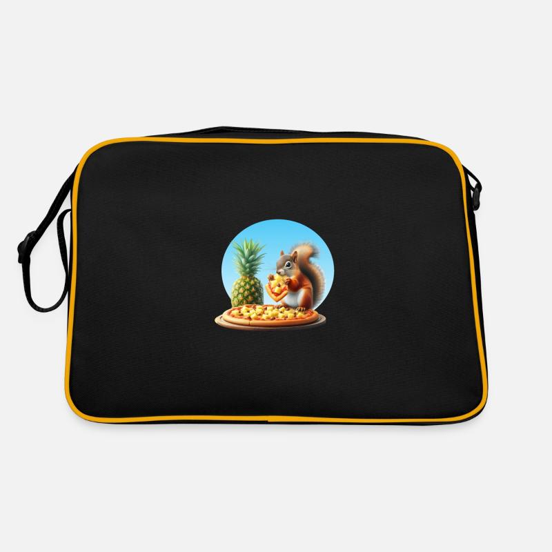 Squirrel enjoying pizza Retro Bag