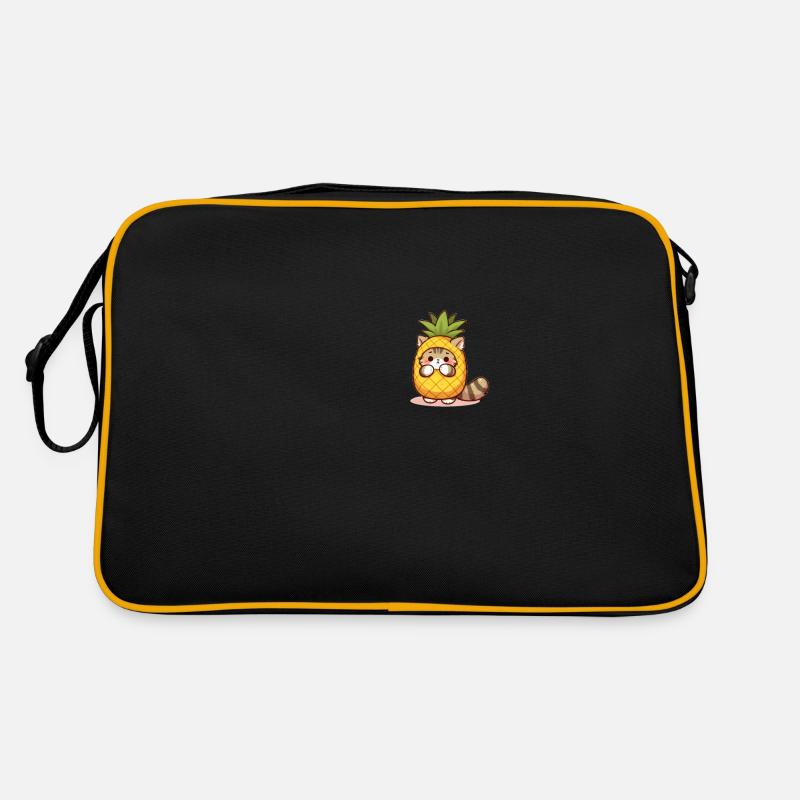 Cute Cat in Pineapple Costume Retro Bag