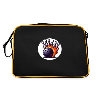 Boule de bowling en feu - Sac Retro - noir/or - Dos