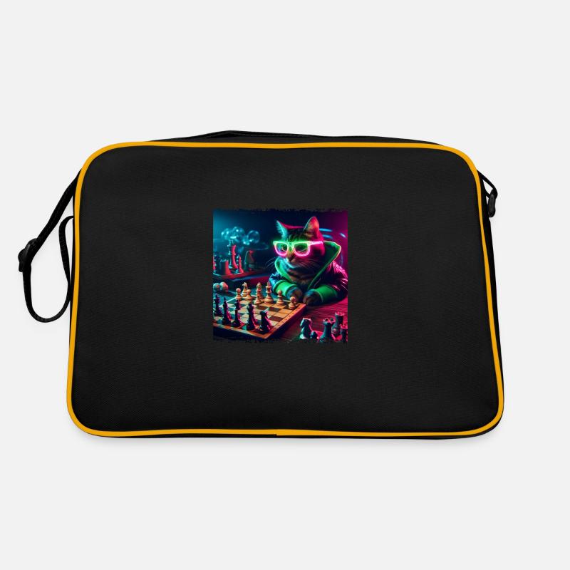Schachclub-Katze Retro Tasche