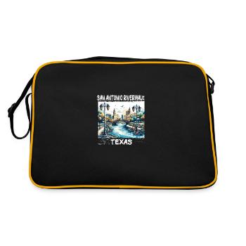 San Antonio Riverwalk, Texas - Retro Bag - black/gold - Back