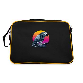 Perroquet gris africain sur skateboard - Sac Retro - noir/or - Dos