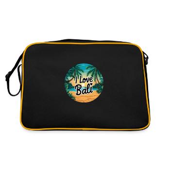 Sonnenuntergang in Bali - Retro Tasche - Schwarz/Gold - Hinten