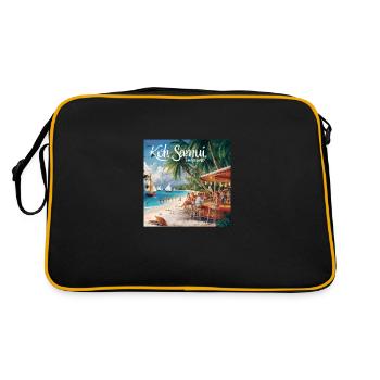 Koh Samui Thailand - Retro Tasche - Schwarz/Gold - Hinten