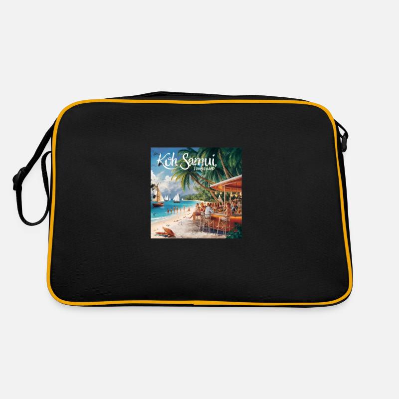 Koh Samui Thailand - Retro Tasche - Schwarz/Gold