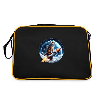 Chat astronaute - Sac Retro - noir/or - Dos