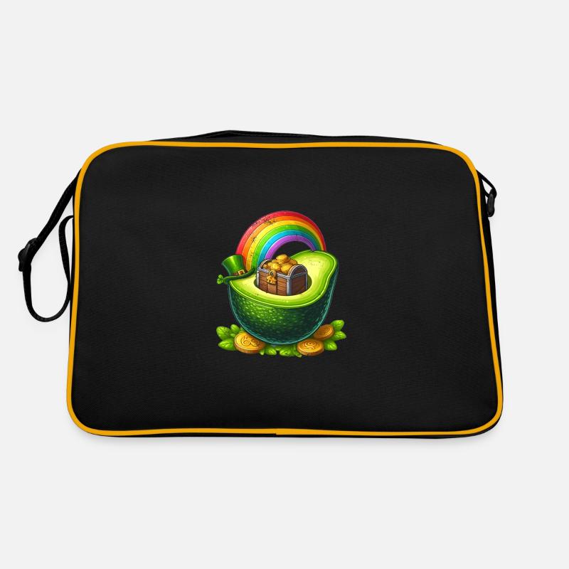 Avocado St. Patricks Day - Retro Tasche - Schwarz/Gold