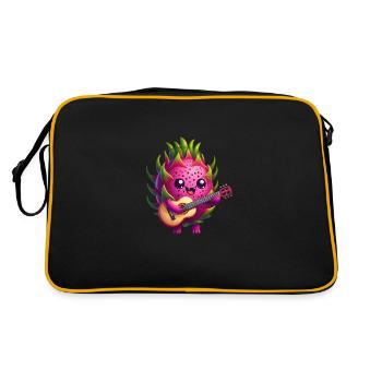 Drachenfrucht Gitarre spielen - Retro Tasche - Schwarz/Gold - Hinten