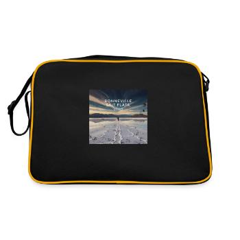 Bonneville Salt Flats Utah - Retro Tasche - Schwarz/Gold - Hinten