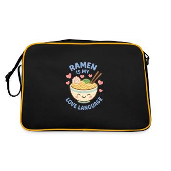 Ramen is my Love Language - Retro Tasche - Schwarz/Gold - Hinten