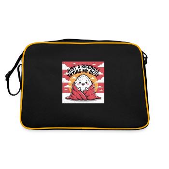 Just a Rice Ball doing my Best - Retro Bag - black/gold - Back