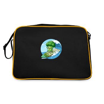 Le brocoli surfe sur les asperges - Sac Retro - noir/or - Dos