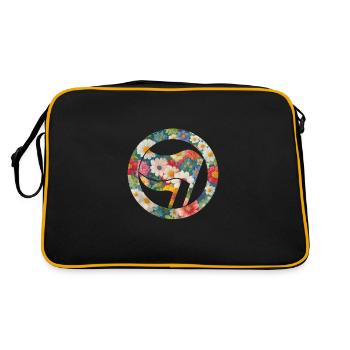 Antifa and flowers - Retro Bag - black/gold - Back