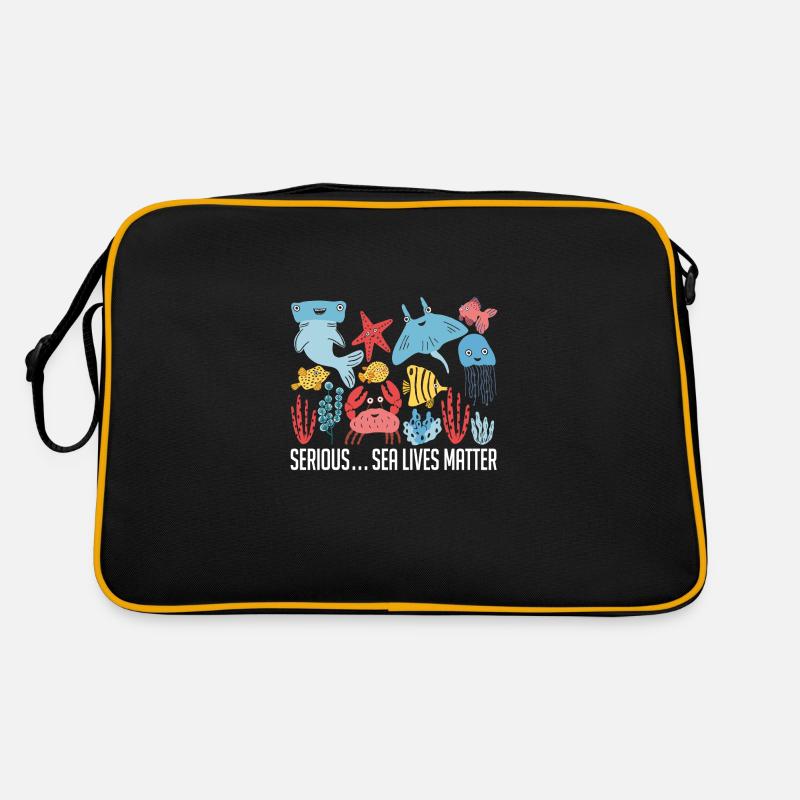 Schützt die Meere Retro Tasche