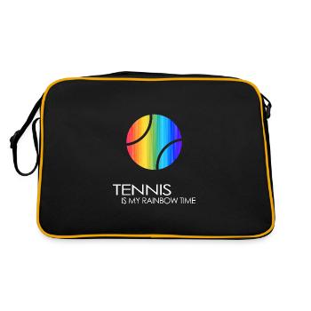 Tennis Matchball Tennisball "Rainbow-Tennis-Time" - Retro Tasche - Schwarz/Gold - Hinten