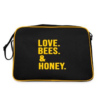Imker Honigbiene honey-dealer Bienenhonig - Retro Tasche - Schwarz/Gold - Hinten