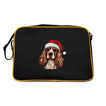 Tête de Noël de chien Cocker Spaniel - Sac Retro - noir/or - Dos