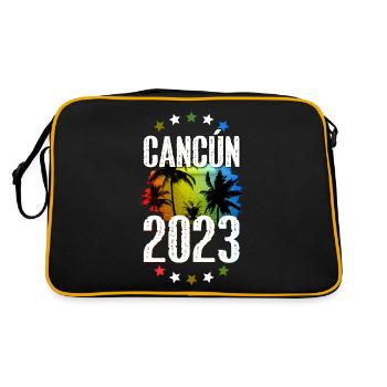 Cancun 2023 - Retro Tasche - Schwarz/Gold - Hinten