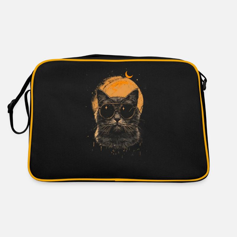 Cat Taking A Selfie With Eclipse Wearing Glasses Retro Bag
