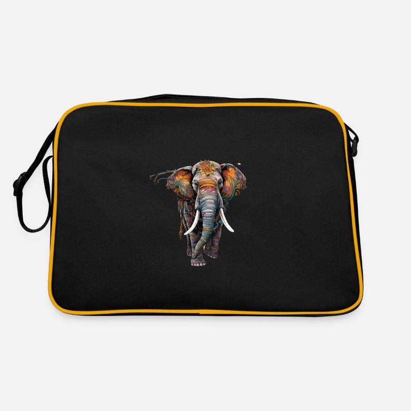 Éléphant coloré dans un style ethno boho Sac Retro