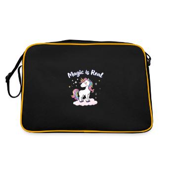 La magie est une véritable licorne Inspiration L’art pour les rêveurs - Sac Retro - noir/or - Dos