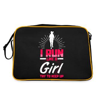 I Run Like A Girl try to keep up - Sac Retro - noir/or - Dos