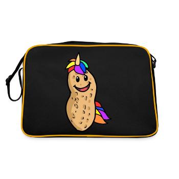 Peanut Licorne Créature Mythique Animal Noix Fantaisie - Sac Retro - noir/or - Dos