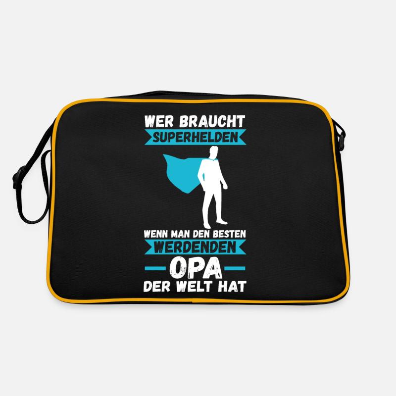 Werdender Großvater Opa - Retro Tasche - Schwarz/Gold