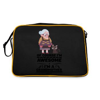 Of Course I'm Awesome I'm A Grandmother - Retro Bag - black/gold - Back