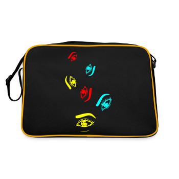Augen symbol - Retro Tasche - Schwarz/Gold - Hinten