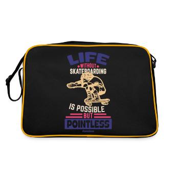 Une vie sans skateboard est possible - Sac Retro - noir/or - Dos