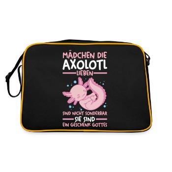 Axolotl - Retro Tasche - Schwarz/Gold - Hinten