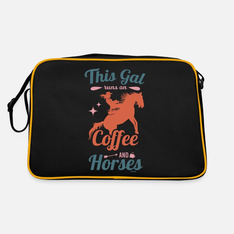 Dieses Mädchen liebt Kaffee und Pferde Muttertag Retro Tasche