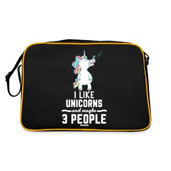 I Like Unicorns And Maybe 3 People - Retro Bag - black/gold - Back
