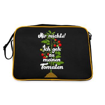 Gehe Zu Tomaten Tomatensorten Gartenfreunde - Retro Tasche - Schwarz/Gold - Hinten