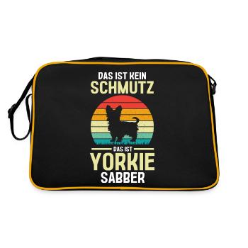 Hund Yorkie - Retro Tasche - Schwarz/Gold - Hinten