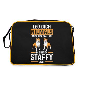 Dog Staffy - Retro Bag - black/gold - Back