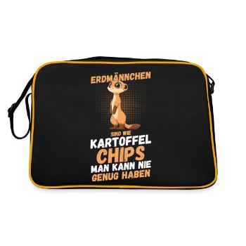 Erdmännchen - Retro Tasche - Schwarz/Gold - Hinten